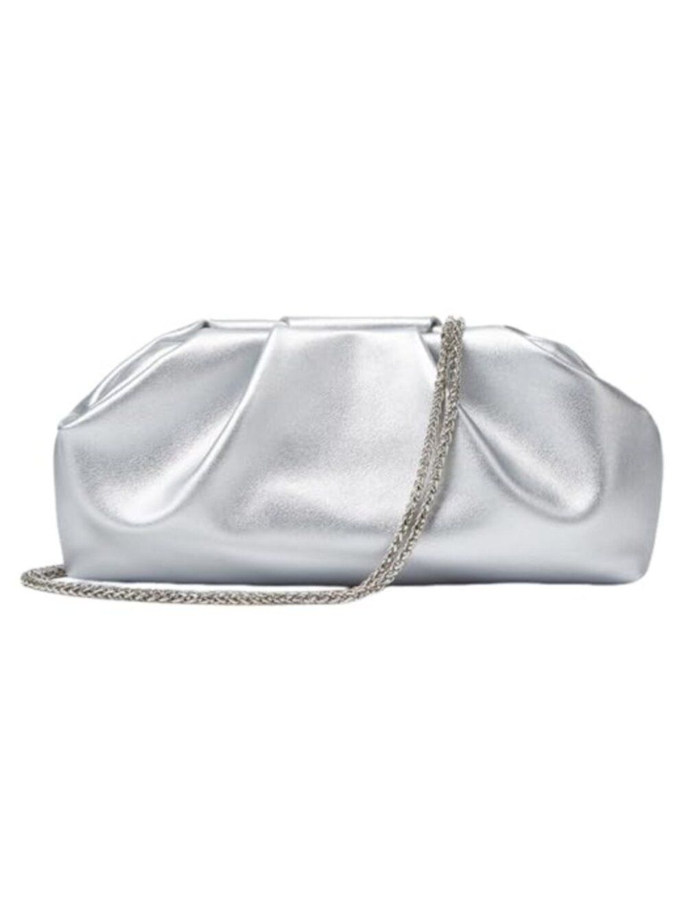 Vegan Leather Evening Clutch with Detachable Chain Crossbody Bag